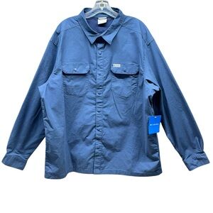Columbia Men’s Landroamer Lined Shirt AM6702 Snap Button Dark Mountain Sz XL